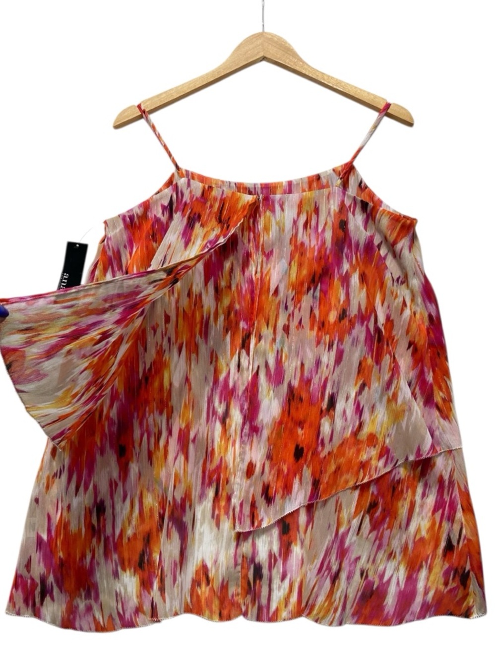ANA Ikat Golden Poppy Sheer Tiered Strappy Multi Color Top Women’s Large NWT - Picture 8 of 15